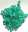 100 4x6mm Crow Beads Transparent Teal